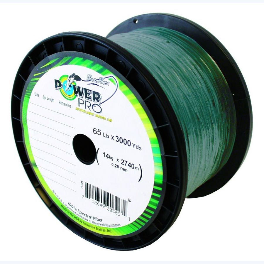 POWER PRO 21100653000E Spectra Braided Fishing Line 65lb 3000 Yd, Moss  Green : : Sports & Outdoors