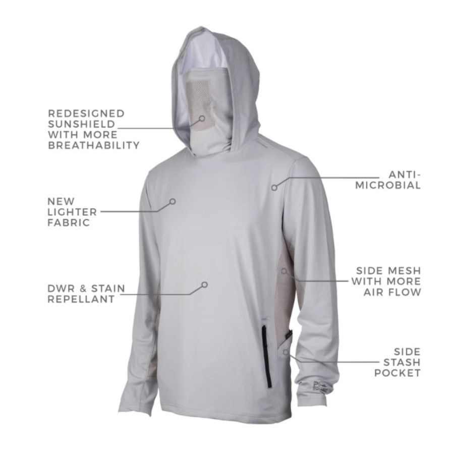 Pelagic Exo-Tech Hooded Shirt, light grey
