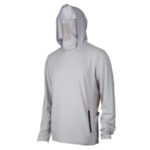 Pelagic Exo-Tech Hooded Fishing Shirt Solid Light Grey Front