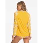 Roxy Printed Beach Classics Rashguard Long Sleeve Mineral Yellow Lirely Back