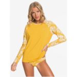 Roxy Printed Beach Classics Rashguard Long Sleeve Mineral Yellow Lirely Front