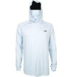 Aftco Yurei Airomesh Hooded Long Sleeve Performance Light Blue Heather Front