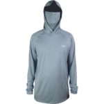 Aftco Yurei Airomesh Hooded Long Sleeve Performance Slate Heather Front