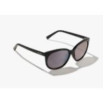 Bajio Cauarina Sunglasses Black Gloss Silver Glass Front Side