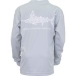 Aftco Youth Jigfish Long Sleeve Performance Light Gray Back