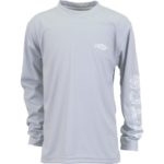 Aftco Youth Jigfish Long Sleeve Performance Light Gray Back