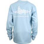 Aftco Youth Jigfish Long Sleeve Performance Sky Blue Back