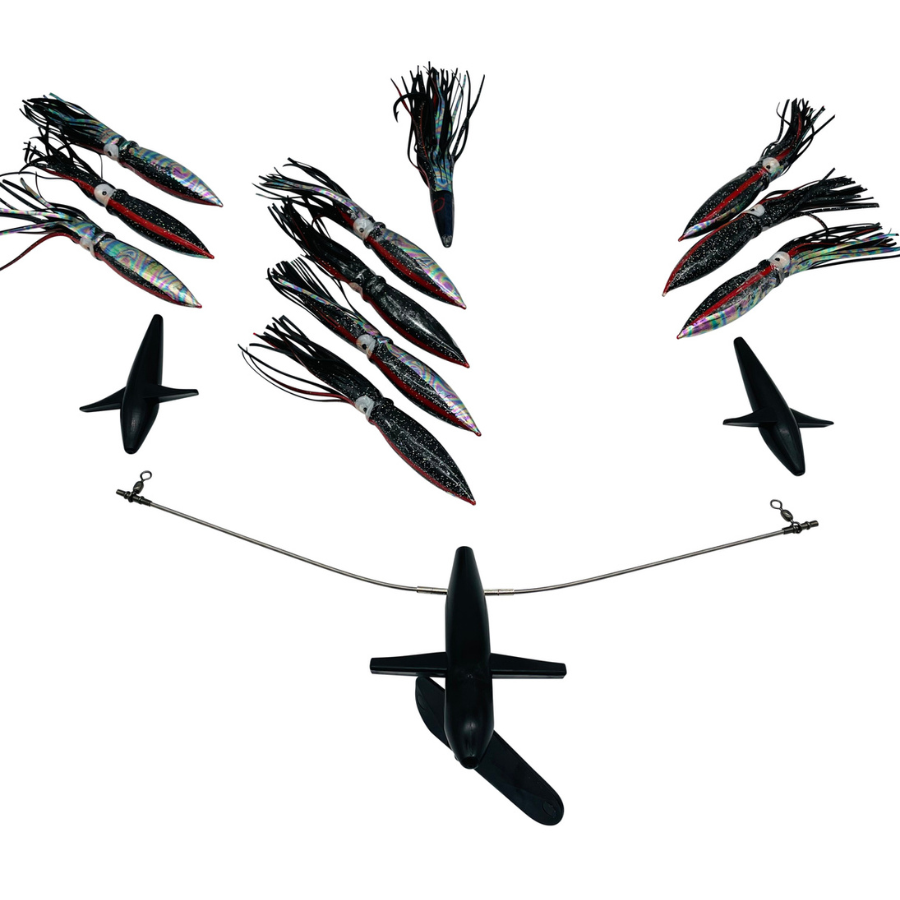 Chatter Lures 19 Side Tracker Spreader Bar- 9 Floating Squid- Parrot 